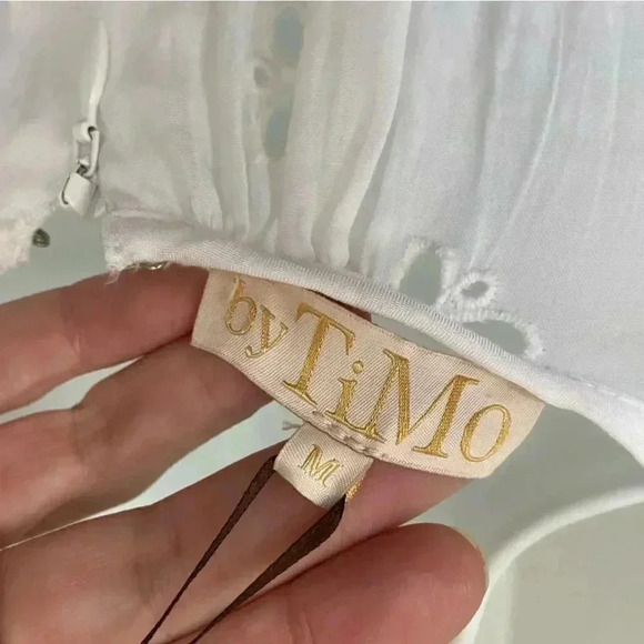 NWT By Timo White Eyelet Mini Dress size Medium - Picture 12 of 14